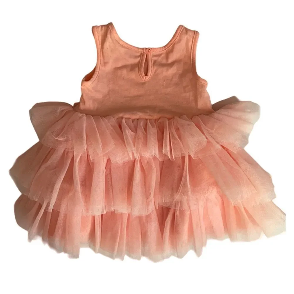❤️ The Children's Place Tutu Peach Dress Size 6-9 Months